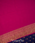 Ink Blue Pure Khaddi Georgette Silk Saree 