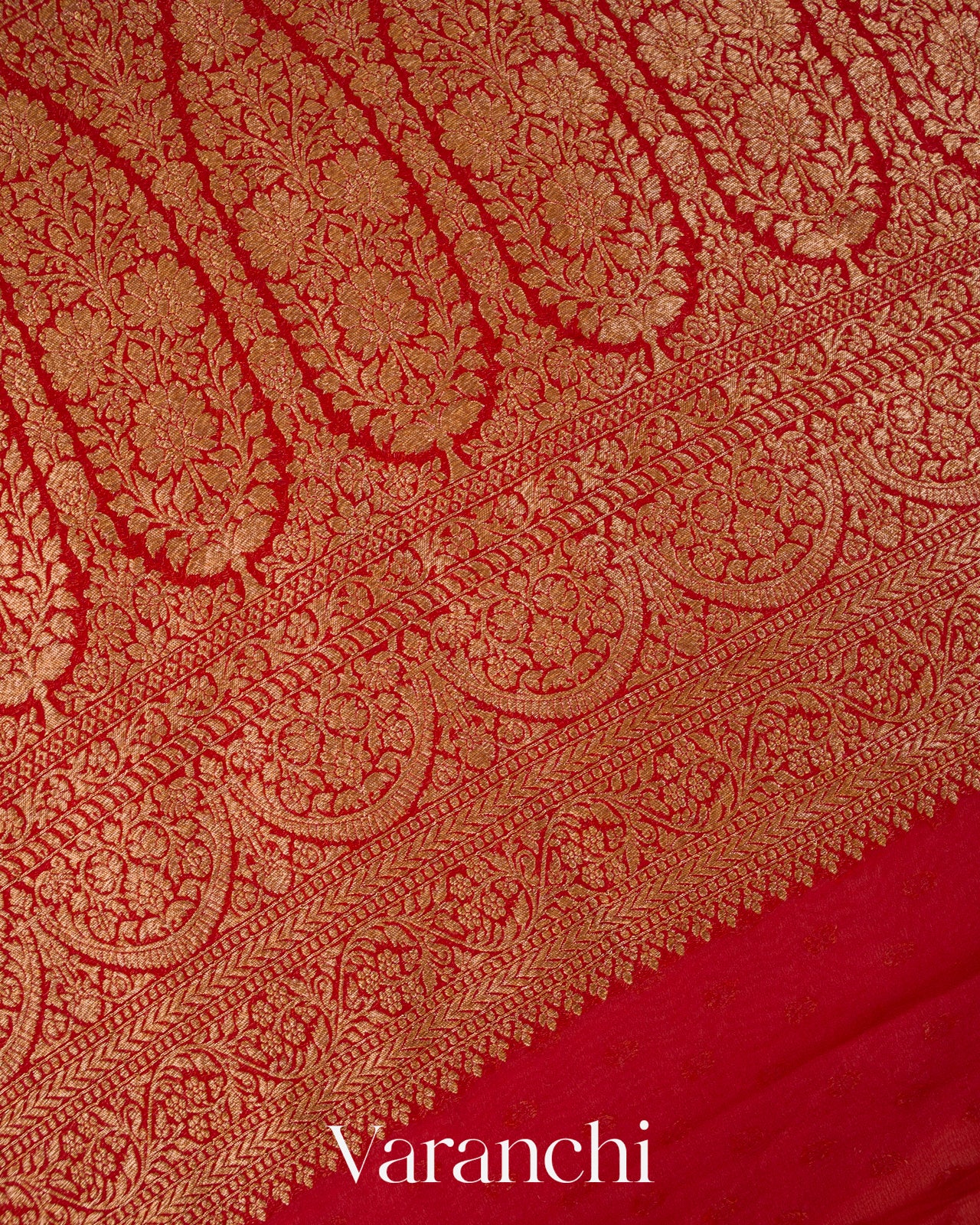 Ivory Pure Khaddi Georgette Silk Saree 