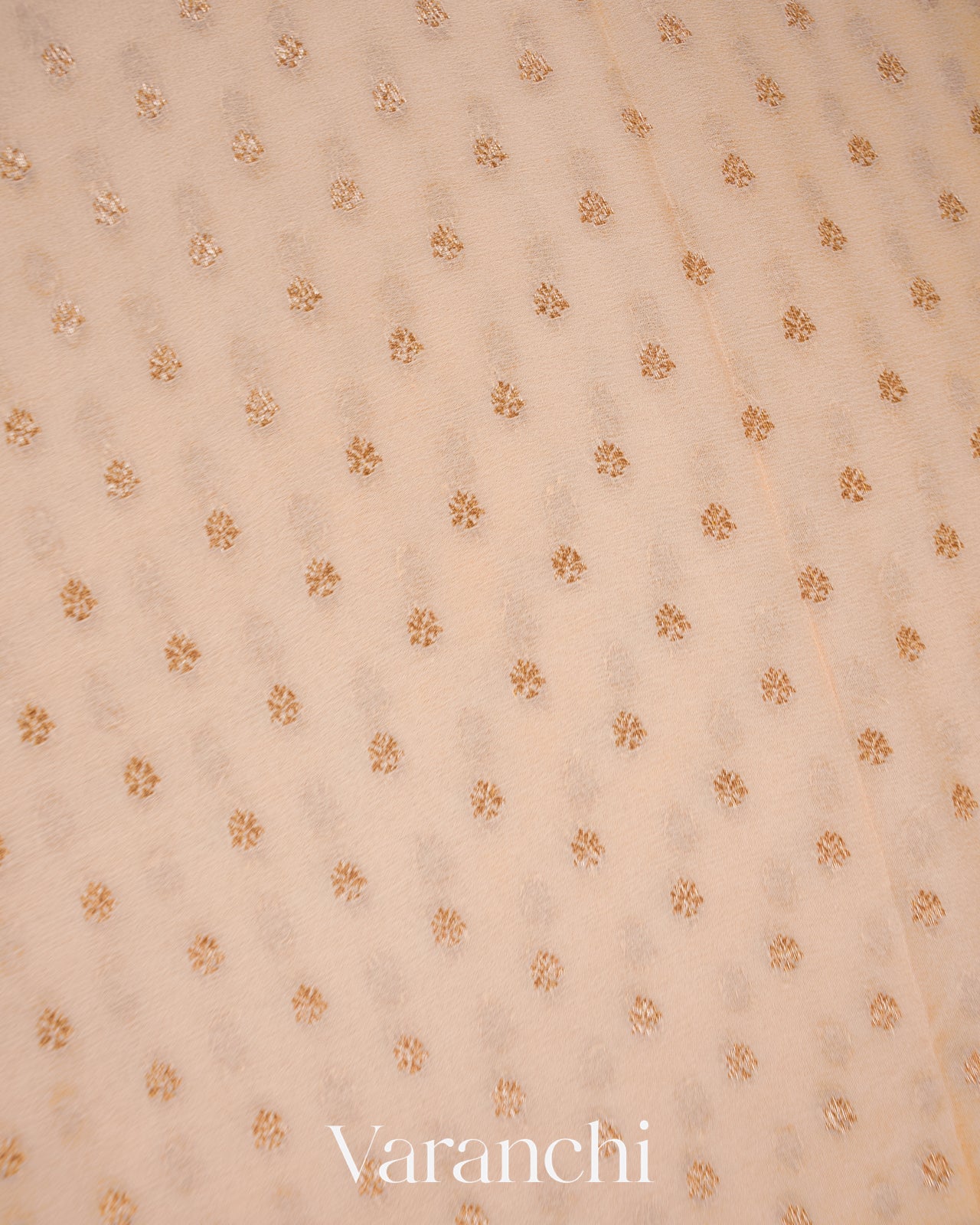 Ivory Pure Khaddi Georgette Silk Saree 