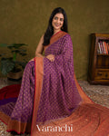 Purple Pure Khaddi Georgette Silk Saree