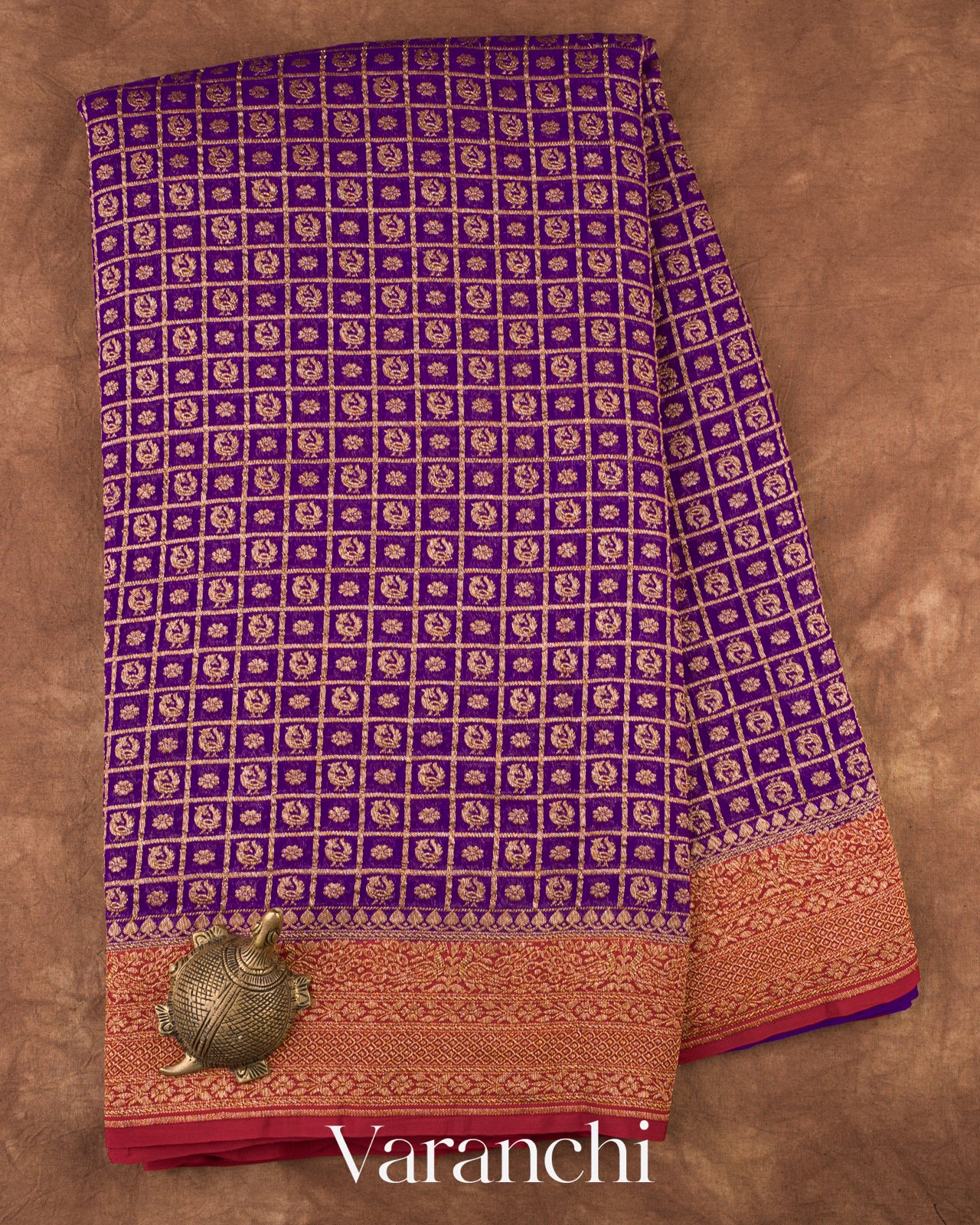 Purple Pure Khaddi Georgette Silk Saree