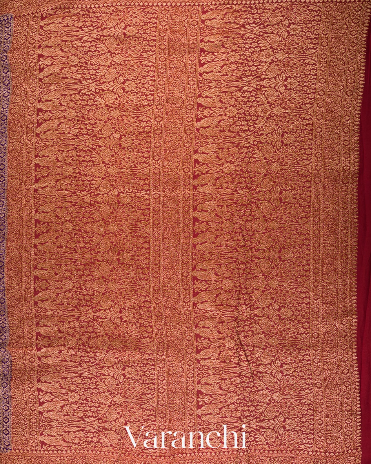 Purple Pure Khaddi Georgette Silk Saree