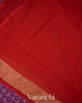 Purple Pure Khaddi Georgette Silk Saree