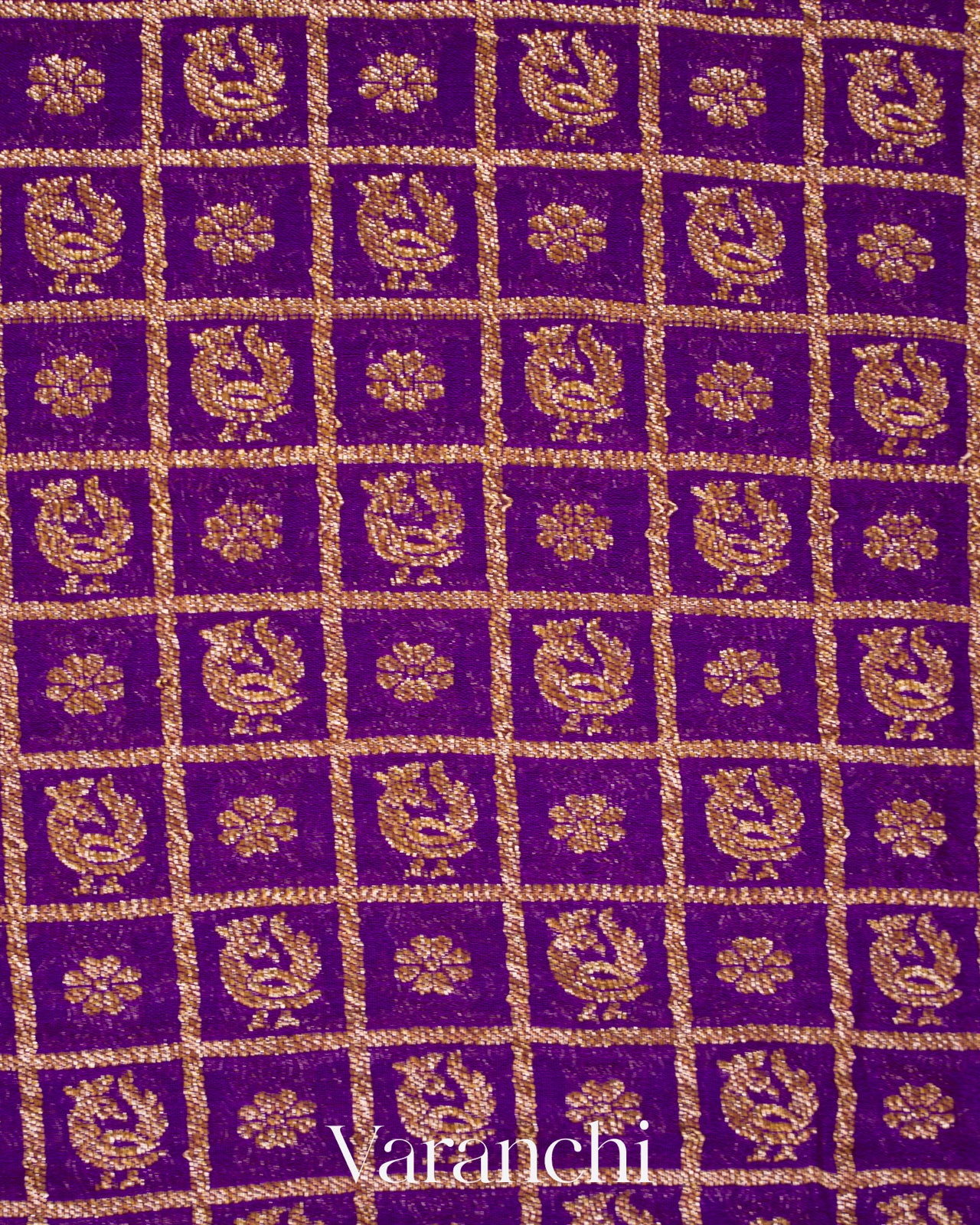 Purple Pure Khaddi Georgette Silk Saree