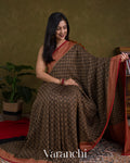 Black Pure Khaddi Georgette Silk Saree