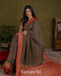 Black Pure Khaddi Georgette Silk Saree