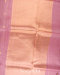 Dusty Rose Pink Borderless Pure Kora Silk Handloom Saree