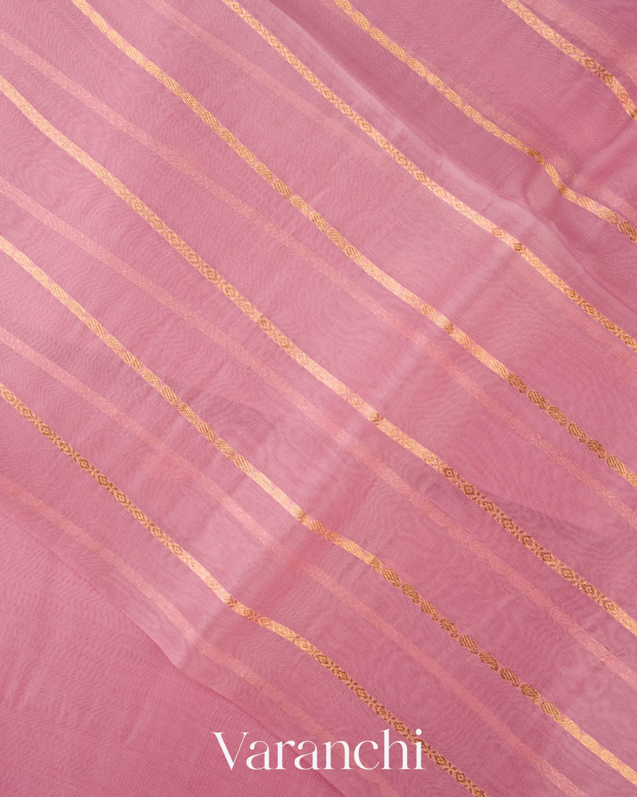 Dusty Rose Pink Borderless Pure Kora Silk Handloom Saree