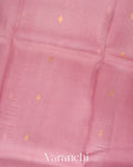 Dusty Rose Pink Borderless Pure Kora Silk Handloom Saree