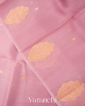 Dusty Rose Pink Borderless Pure Kora Silk Handloom Saree
