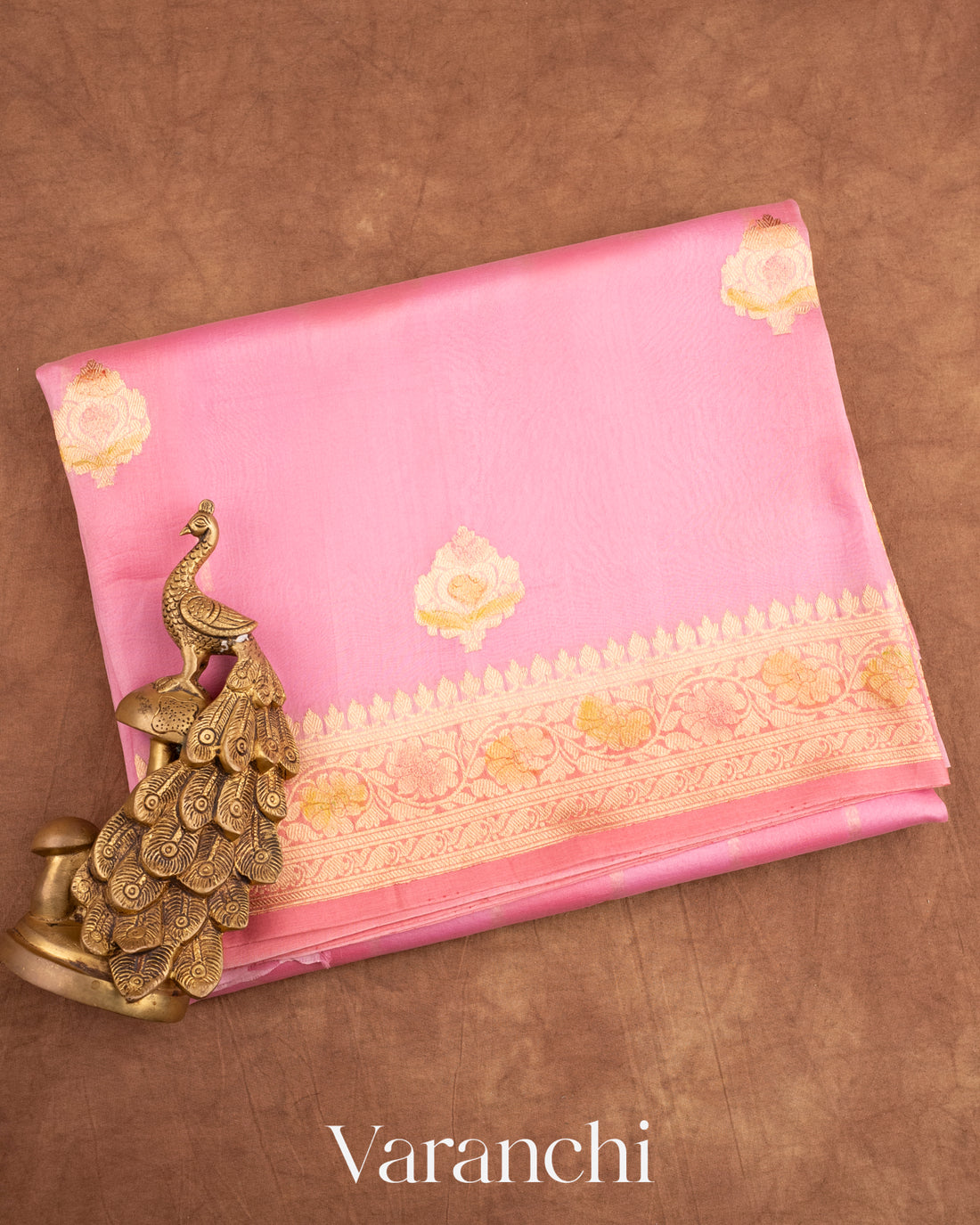 Baby Pink Pure Kora Silk Handloom Saree
