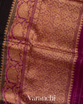 Black Pure Kora Silk Handloom Saree
