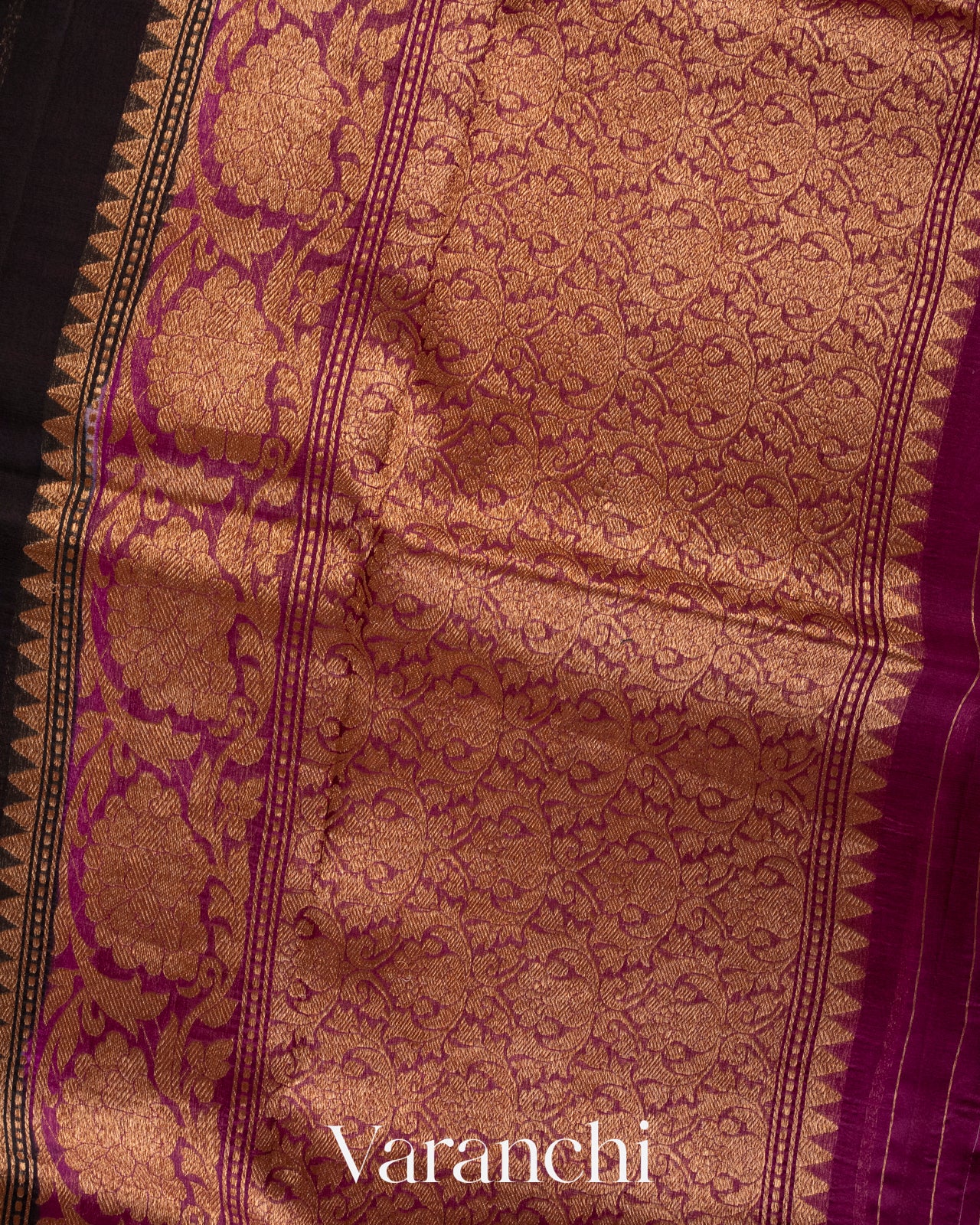Black Pure Kora Silk Handloom Saree