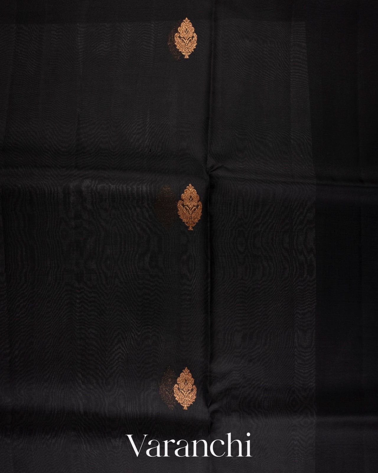 Black Pure Kora Silk Handloom Saree