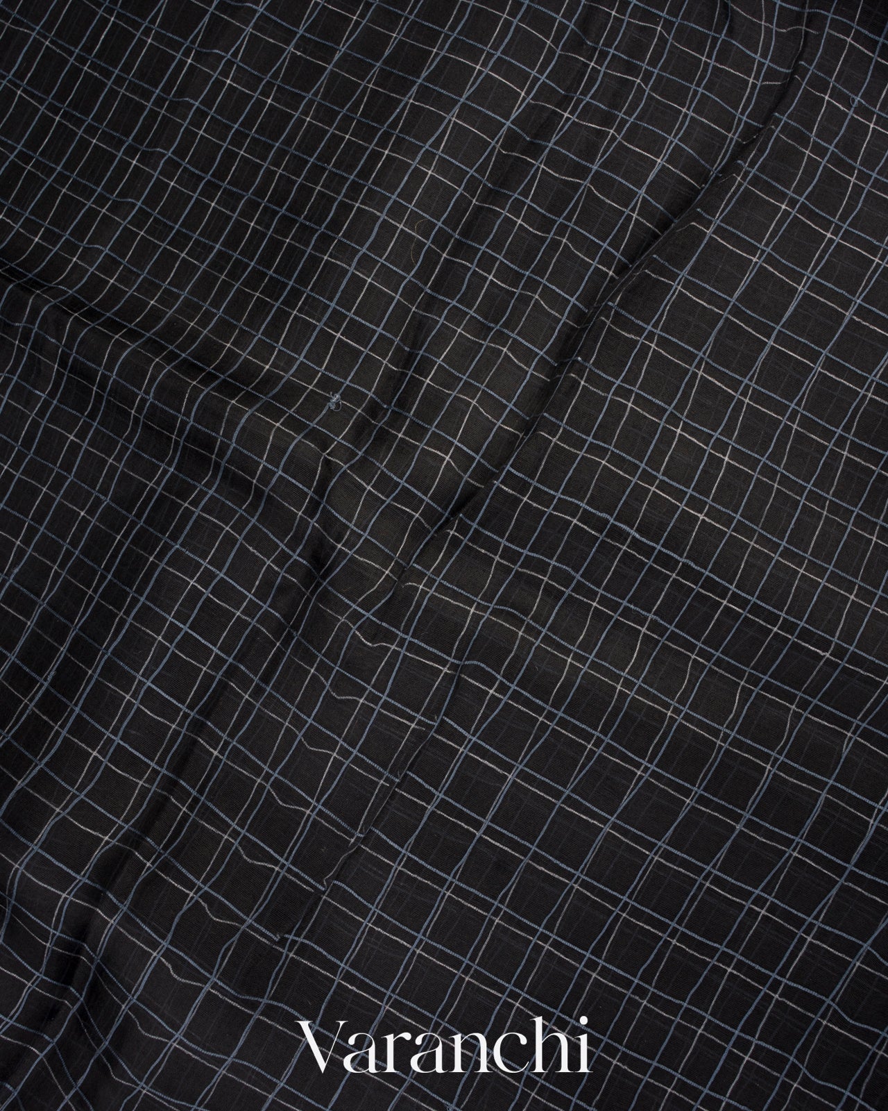 Black Digital Printed Pure Kora Silk Saree