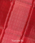 Chilly Red Striped Pure Kora Silk Saree