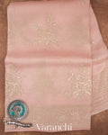 Blush Pink Embroidered Pure Kora Silk Saree