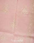 Blush Pink Embroidered Pure Kora Silk Saree