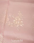 Blush Pink Embroidered Pure Kora Silk Saree