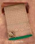 Deep Green Heavy Brocade Pure Kora Silk Handloom Saree