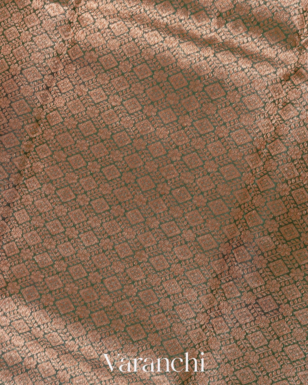 Deep Green Heavy Brocade Pure Kora Silk Handloom Saree