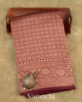 Maroon Heavy Brocade Pure Kora Silk Handloom Saree