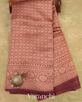 Maroon Heavy Brocade Pure Kora Silk Handloom Saree