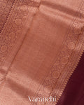 Maroon Heavy Brocade Pure Kora Silk Handloom Saree