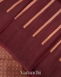 Maroon Heavy Brocade Pure Kora Silk Handloom Saree