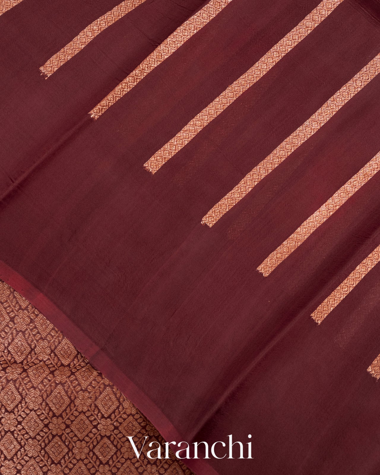 Maroon Heavy Brocade Pure Kora Silk Handloom Saree