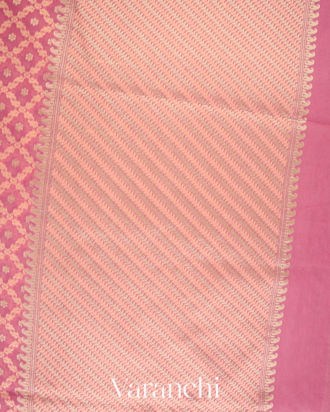Baby Pink Jamdani Pure Kora Silk Cotton Saree