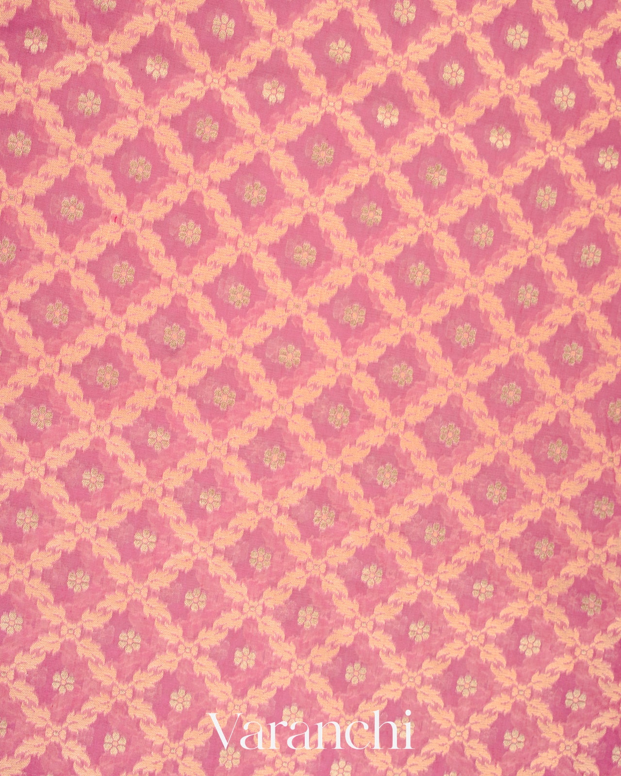 Baby Pink Jamdani Pure Kora Silk Cotton Saree