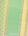 Butter Yellow Checkered Jamdani Pure Kora Silk Cotton Saree