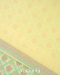 Butter Yellow Checkered Jamdani Pure Kora Silk Cotton Saree