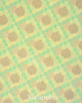 Butter Yellow Checkered Jamdani Pure Kora Silk Cotton Saree