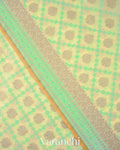 Butter Yellow Checkered Jamdani Pure Kora Silk Cotton Saree