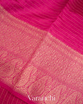 Maharani Pink Pure Crush Kora Silk Saree