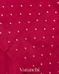 Reddish Pink Floral Applique Pure Kora Silk Saree
