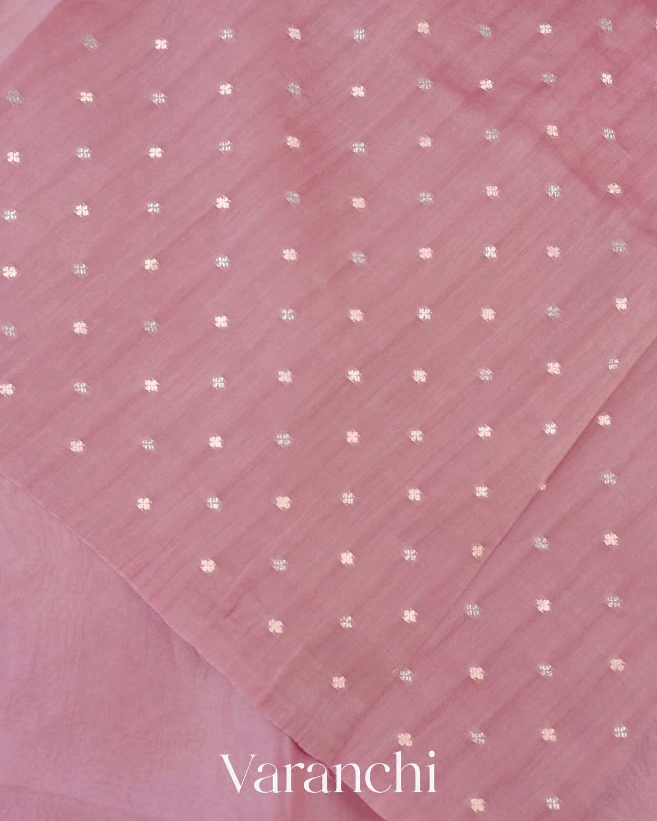 Lilac Floral Applique Pure Kora Silk Saree