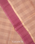 Dusty Rose Pink Pure Kora Silk Handloom Saree 