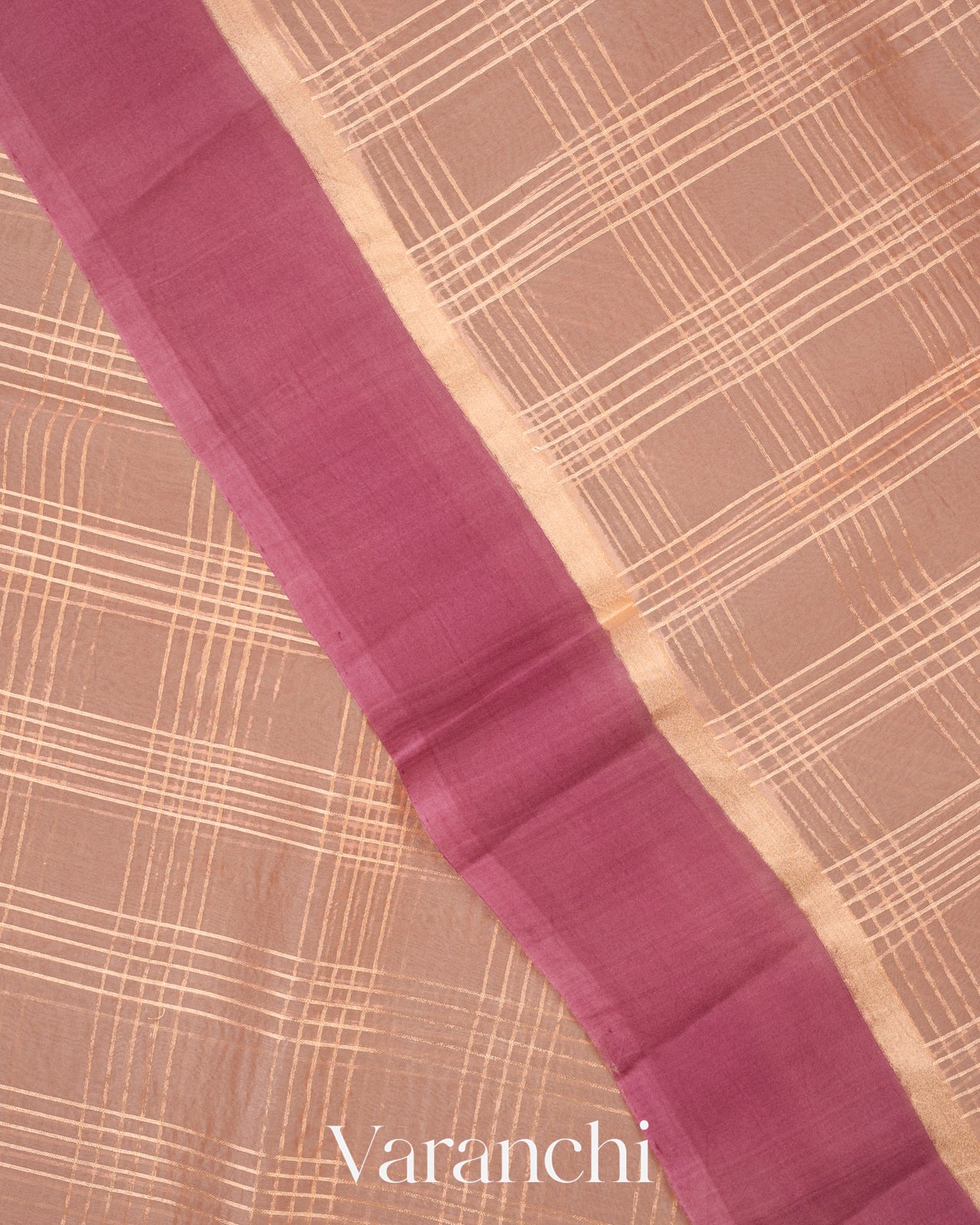 Dusty Rose Pink Pure Kora Silk Handloom Saree 