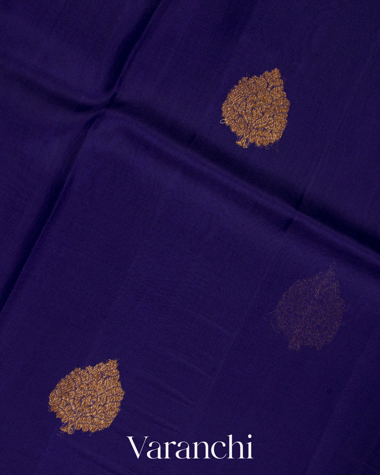 Royal Blue Pure Kora Silk Handloom Saree