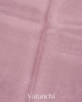 Dusty Lavender Floral Applique And Embroidered Pure Kora Silk Saree