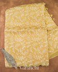 Butter Yellow Embroidered Pure Kora Silk Saree 