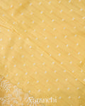 Butter Yellow Embroidered Pure Kora Silk Saree 