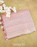 Baby Lilac Embroidered and Pure Tissue Kora Silk Saree