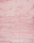 Baby Lilac Embroidered and Pure Tissue Kora Silk Saree