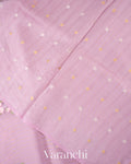 Lilac Floral Applique and Embroidered Pure Kora Silk Saree