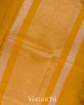 Mango Yellow Pure Crush Kora Silk Saree 