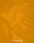 Mango Yellow Pure Crush Kora Silk Saree 